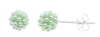 Load image into Gallery viewer, Ohrstecker grün rund Perlen Kugelohringe Kugelohrstecker 4 mm 925er Sterlingsilber - chic-net.de
