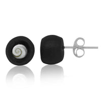 Load image into Gallery viewer, Ohrstecker Kokosnuss schwarz Holz Shivaauge Silberohrringe Ohrstecker 925er Silber Shiva Auge Eye - chic-net.de
