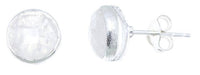 Load image into Gallery viewer, Ohrstecker Mondstein rund 8 mm Rand 925er Sterlingsilber gebürstet facettiert weiß - chic-net.de
