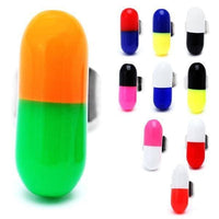 Load image into Gallery viewer, Ohrstecker Pille Tablette schmal 9 mm zweifarbig Edelstahl Unisex Schmuck Ohrringe - chic-net.de
