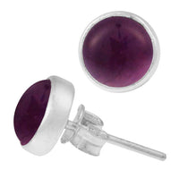 Load image into Gallery viewer, Ohrstecker rot Granat rund 10 mm 925er Sterling Silber Rand Stein Silberohrstecker - chic-net.de
