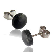 Load image into Gallery viewer, Ohrstecker rund schwarz Unisex Kokosnuss Holzohrstecker Edelstahl Schmuck Ohrringe - chic-net.de
