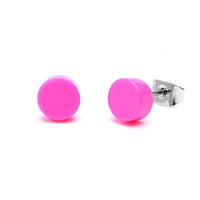 Load image into Gallery viewer, Ohrstecker Scheibe rund bunt 6 mm Acryl Unisex Ohrringe Edelstahl nickelfrei - chic-net.de
