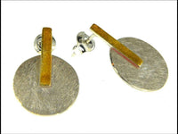 Load image into Gallery viewer, Ohrstecker Silber 925 vergoldet Kreis Linie gebürstet - chic-net.de
