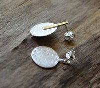 Load image into Gallery viewer, Ohrstecker Silber 925 vergoldet Kreis Linie gebürstet - chic-net.de
