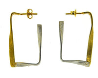 Load image into Gallery viewer, Ohrstecker Silber 925 vergoldet Rechteck gedreht - chic-net.de

