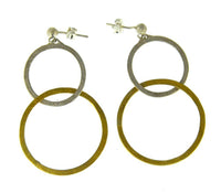 Load image into Gallery viewer, Ohrstecker Silber 925 vergoldet Ringe untereinander - chic-net.de
