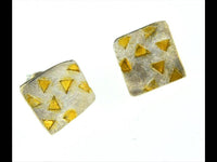 Load image into Gallery viewer, Ohrstecker Silber 925 vergoldet schwarz Raute Dreiecke - chic-net.de
