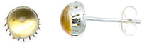 Load image into Gallery viewer, Ohrstecker Silber Rand Citrin gelb rund 3,5 mm 925er Sterling Silber Stein Silberohrstecker - chic-net.de
