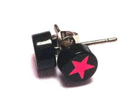 Load image into Gallery viewer, Ohrstecker Stern pink schwarz Edelstahl Unisex Schmuck Ohrringe - chic-net.de
