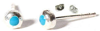 Load image into Gallery viewer, Ohrstecker, türkis, breiter Silberrahmen, rund, 3 mm Ø, 925er Sterlingsilber-Stift - chic-net.de
