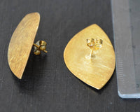 Load image into Gallery viewer, Ohrstecker vergoldet 925 Silber Blatt 33mm - chic-net.de
