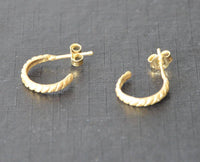 Load image into Gallery viewer, Ohrstecker vergoldet 925 Silber Creolen Seil - chic-net.de
