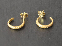 Load image into Gallery viewer, Ohrstecker vergoldet 925 Silber Creolen Seil - chic-net.de
