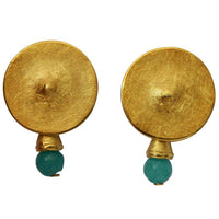 Load image into Gallery viewer, Ohrstecker vergoldet 925 Silber Knopf Stein türkis - chic-net.de
