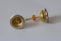 Load image into Gallery viewer, Ohrstecker vergoldet 925 Silber Rand Kelch Zirkonia - chic-net.de
