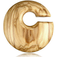 Load image into Gallery viewer, Olivenholz 12mm Piercing Hoop Creole hell Kreis 60mm - chic-net.de
