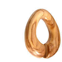 Cargar imagen en el visor de la galería, Olivenholz 14mm Piercing Hoop Creole Ei Form Dehner 70mm - chic-net.de
