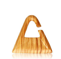 Cargar imagen en el visor de la galería, Olivenholz 6mm Piercing Creole Handtasche Dreieck - chic-net.de
