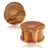 Load image into Gallery viewer, Olivenholz Flesh ribbed Plug Lobe Piercing Holz straight - chic-net.de
