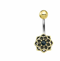 Load image into Gallery viewer, Bauchnabel Piercing Brass Edelstahl Stern Blume Stein - chic-net.de
