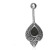 Load image into Gallery viewer, Bauchnabelpiercing aus Edelstahl Silber als Schnörkel Träne - chic-net.de
