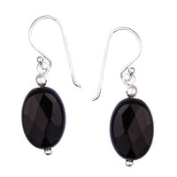 Load image into Gallery viewer, Onyxohrringe Ohrhänger 925er Sterling Silber nickelfrei Onyx Stein Tropfen - chic-net.de
