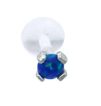 Load image into Gallery viewer, Labret Lippen Piercing Bio Plastic Silber Stein - chic-net.de
