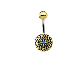 Load image into Gallery viewer, Bauchnabel Piercing Brass Edelstahl Dahlie Stein - chic-net.de
