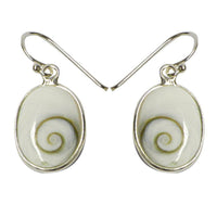 Cargar imagen en el visor de la galería, Oval Silberohrringe Shiva Auge eye ca. 12x17 mm Ohrhänger 925er Sterlingsilber Ohrringe - chic-net.de
