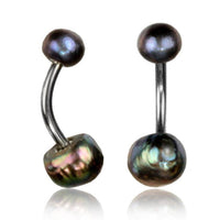 Load image into Gallery viewer, Perlen Bauchnabelpiercing Edelstahl Kugeln weiß lila 1,6 mm - chic-net.de
