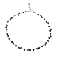 Cargar imagen en el visor de la galería, Perlen Halskette Glasperlen grau grün lila 42- 48 cm - chic-net.de
