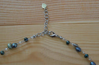 Cargar imagen en el visor de la galería, Perlen Halskette Glasperlen grau grün lila 42- 48 cm - chic-net.de
