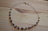 Cargar imagen en el visor de la galería, Perlen Halskette Kristallperlen braun 43,5cm Schmuckdraht - chic-net.de
