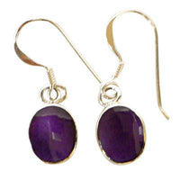 Load image into Gallery viewer, Perlen-Ohrringe, Lila, aus Jade, facettiert, 925er Sterlingsilber-Bügel, Perle ca. 8mmØ - chic-net.de
