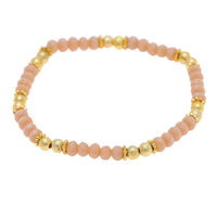 Load image into Gallery viewer, Perlenarmband Brass golden altrosa facettiert raue Kugeln Ringe verstellbar - chic-net.de
