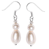 Load image into Gallery viewer, Perlenohrringe weiß Perle Tropfen Perl Shell 925er Silber Ohrringe Zuchtperle - chic-net.de
