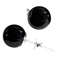 Load image into Gallery viewer, Perlenohrstecker glänzend schwarz Ohrstecker Perle 925er Silber Ohrringe Damen - chic-net.de
