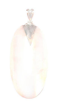 Load image into Gallery viewer, Perlmutt Anhänger 82 mm Ellipse Damenanhänger 925er Sterlingsilber Dreieck Punkte gewölbt - chic-net.de
