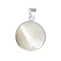 Load image into Gallery viewer, Perlmutt Anhänger 925 Sterlingsilber rund Blume Baum des Lebens Muschel Silber - chic-net.de
