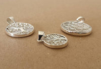 Load image into Gallery viewer, Perlmutt Anhänger 925 Sterlingsilber rund Blume Baum des Lebens Muschel Silber - chic-net.de
