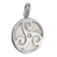 Load image into Gallery viewer, Perlmutt Anhänger Damenanhänger Tribal 925er Sterlingsilber rund - chic-net.de
