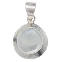 Load image into Gallery viewer, Perlmutt Anhänger kreisrund Damen 925er Sterling Silber breiter Rand - chic-net.de
