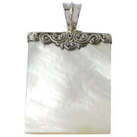 Load image into Gallery viewer, Perlmutt Anhänger Rechteck Damenanhänger 925er Sterlingsilber eingefasst Ornamente - chic-net.de
