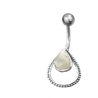 Load image into Gallery viewer, Bauchnabelpiercing aus Edelstahl Silber mit Punkte Träne - chic-net.de
