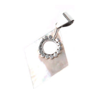 Load image into Gallery viewer, Perlmutt Muschel Anhänger Silberanhänger 925er Sterling Silber Damen Schmuck weiß Karo Loch Punkte - chic-net.de
