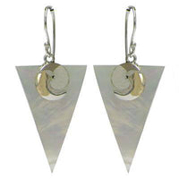 Load image into Gallery viewer, Perlmutt Muschel Silberohrringe Ohrringe Ohrhänger 925er Sterling Silber Dreieck Spirale Schmuck - chic-net.de
