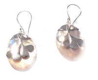 Load image into Gallery viewer, Perlmutt Muschel Silberohrringe Ohrringe Ohrhänger 925er Sterling Silber Ginkgo Schmuck - chic-net.de
