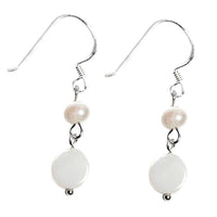 Load image into Gallery viewer, Perlmutt weiß Silberohrringe Ohrringe 925 Silber - chic-net.de
