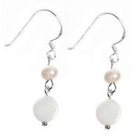 Load image into Gallery viewer, Perlmutt weiß Silberohrringe Ohrringe 925 Silber - chic-net.de
